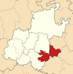 Map of Gauteng with Lesedi highlighted (2016)